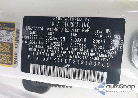 2024 Kia Sportage Ex из США, поврежденный, VIN 5XYK3CDF2RG183800